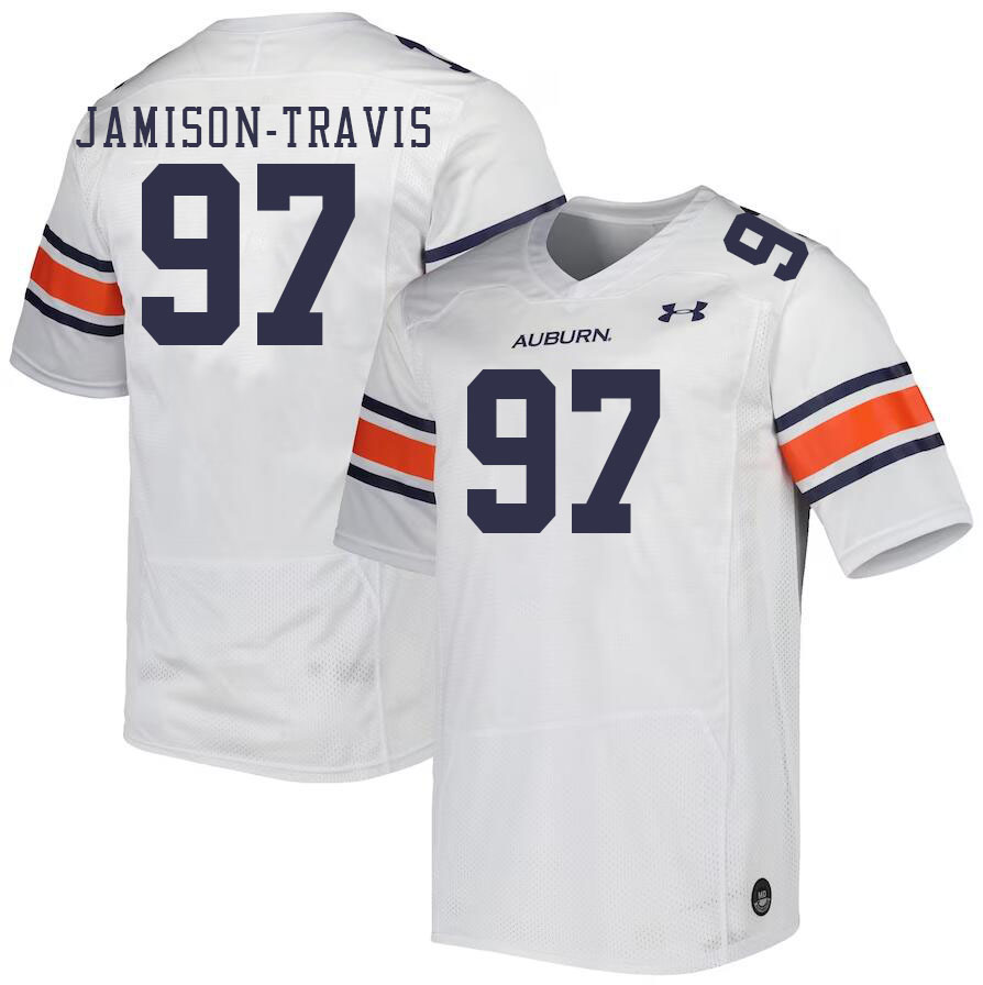 Men #97 Quientrail Jamison-Travis Auburn Tigers College Football Jerseys Stitched Sale-White